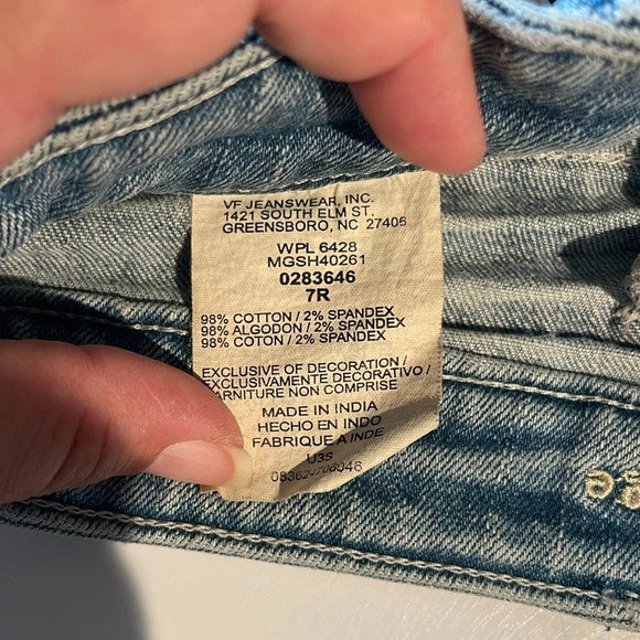 3/$20 Vintage Rickers Girls Denim Mini Skirt Distressed Frayed Hem Size 7R - Picture 9 of 11